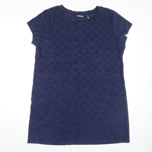 Land's End Blue Women's Dress L Short Sleeve Knit