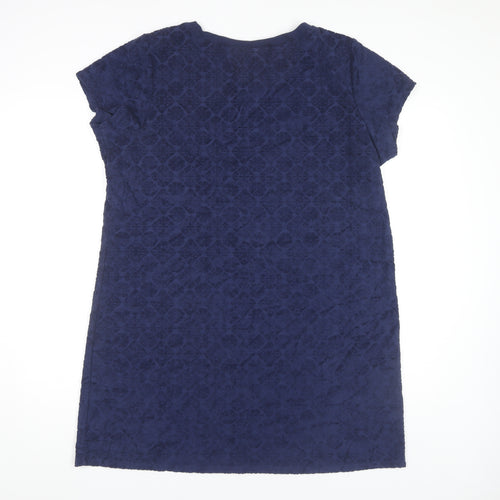 Land's End Blue Women's Dress L Short Sleeve Knit