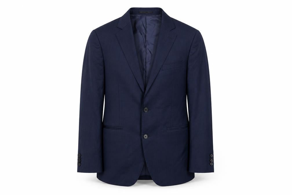 Front view of T.M. Lewin Men's Blue Slim Fit Blazer, Size 38S