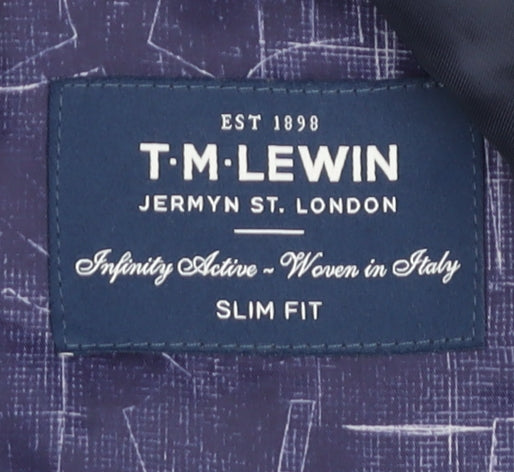 T.M. Lewin Men's Blue Slim Fit Blazer, Size 38S