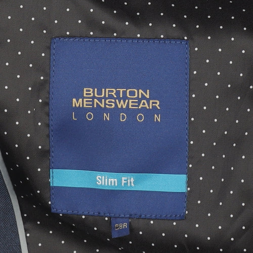 Burton Menswear Blue Slim Fit Blazer for Men 38R