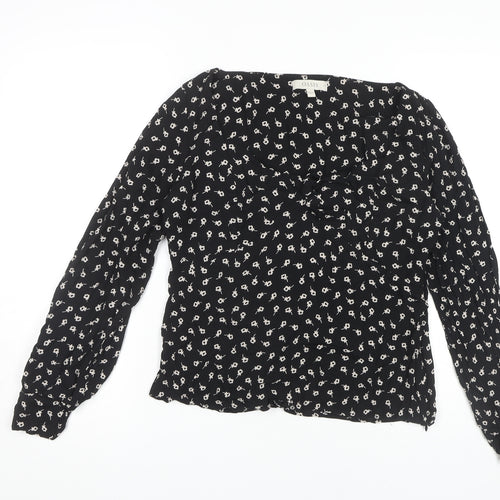 Oasis Women's Black Floral Blouse, Size 16