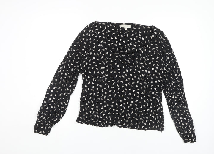 Oasis Women's Black Floral Blouse, Size 16