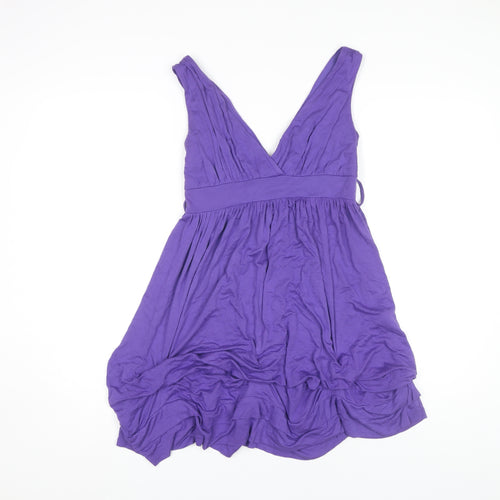 Dorothy Perkins Purple V-Neck Sleeveless Dress Women