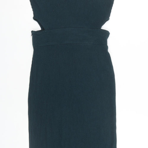 Topshop Women's Green Sleeveless Dress UK 10