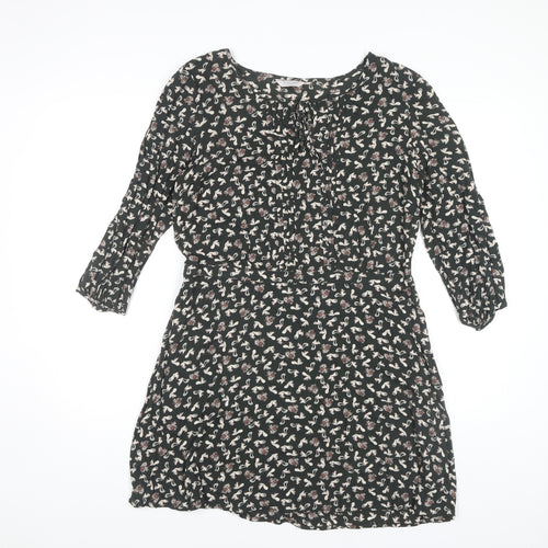 Marks and Spencer Women's Black Floral Dress Size 14