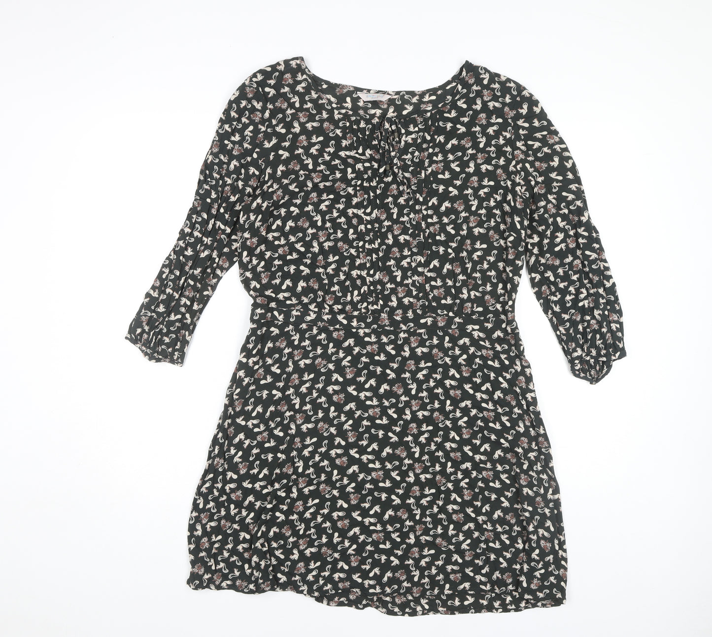 Marks and Spencer Women's Black Floral Dress Size 14