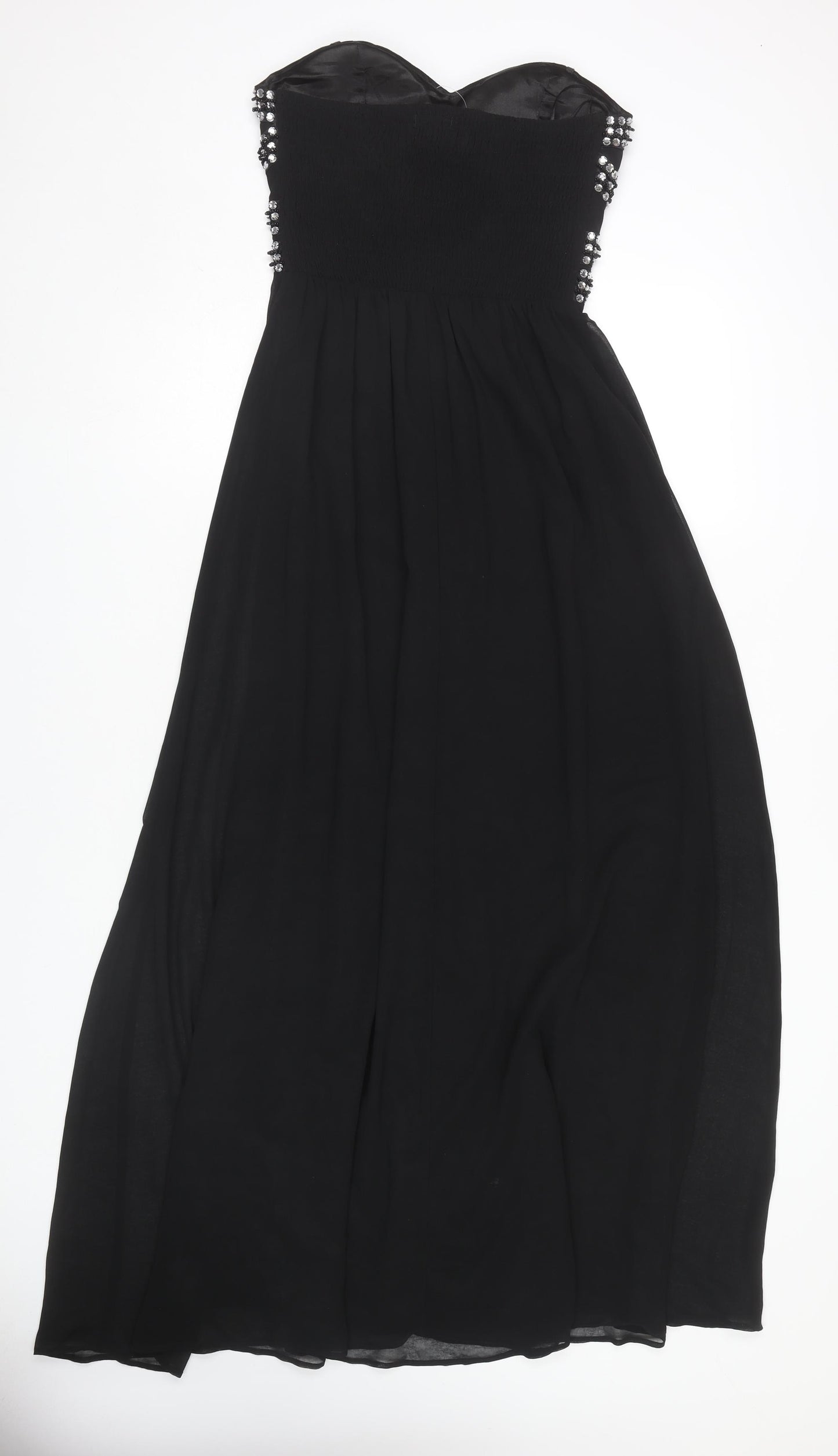 Quiz Women's Black Maxi Strapless Party Dress Size 8
