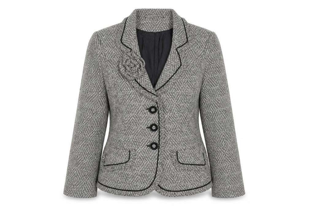 Minuet Women's Black Tweed Blazer, Size 8 - Elegant Business Chic