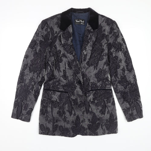 Vera Mont Women's Black Floral Blazer Size 10