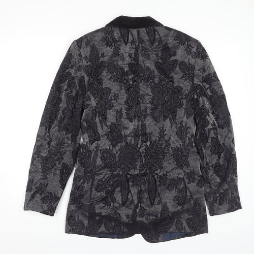 Vera Mont Women's Black Floral Blazer Size 10