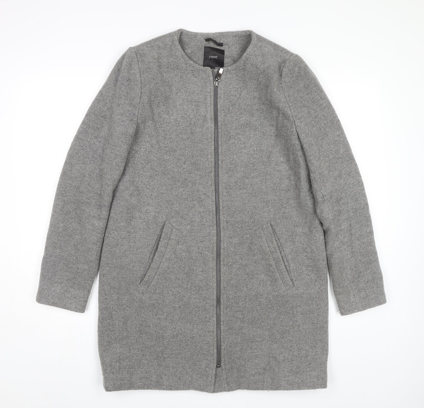 Next Women's Grey Wool Blend Coat Size 10