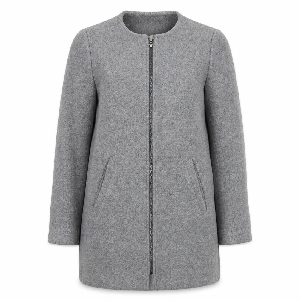 Next Women's Grey Wool Blend Coat Size 10