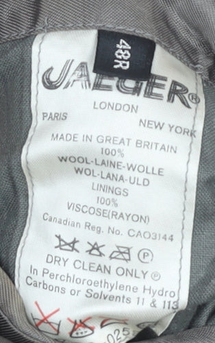 Jaeger Men's Grey Wool Blazer Size 48R Jacket