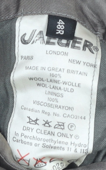 Jaeger Men's Grey Wool Blazer Size 48R Jacket