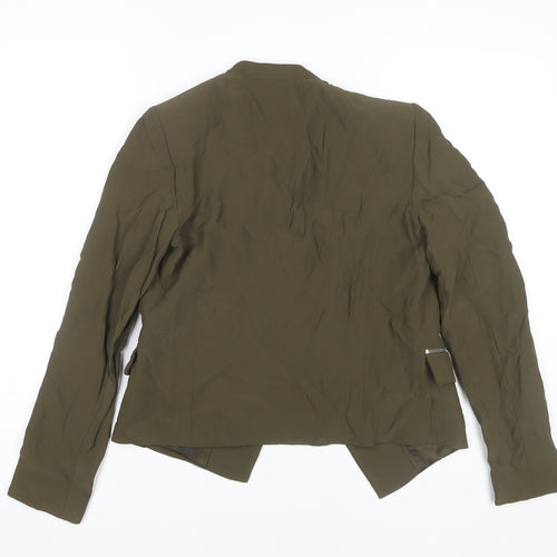 MNG Women's Green Blazer XS Viscose Zipped Pockets