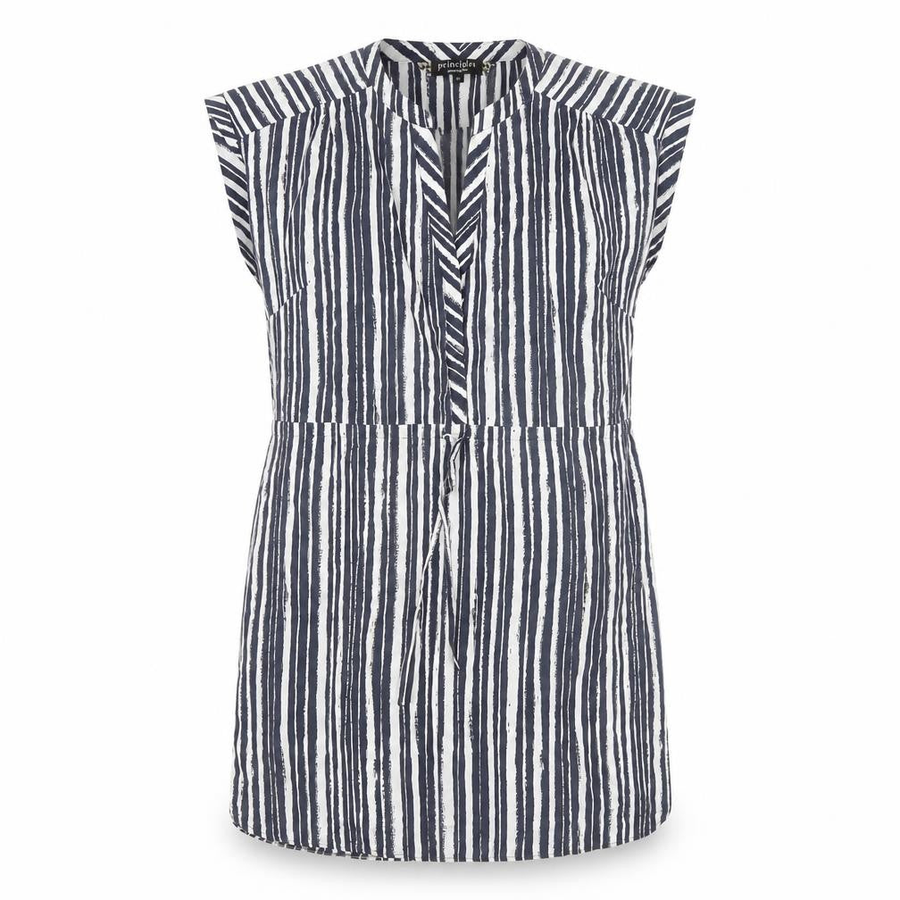 Front view of Principles Women Striped Dress 16 Multicoloured Modest