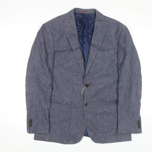 T.M Lewin Men's Blue Linen Cotton Blazer Size 42R