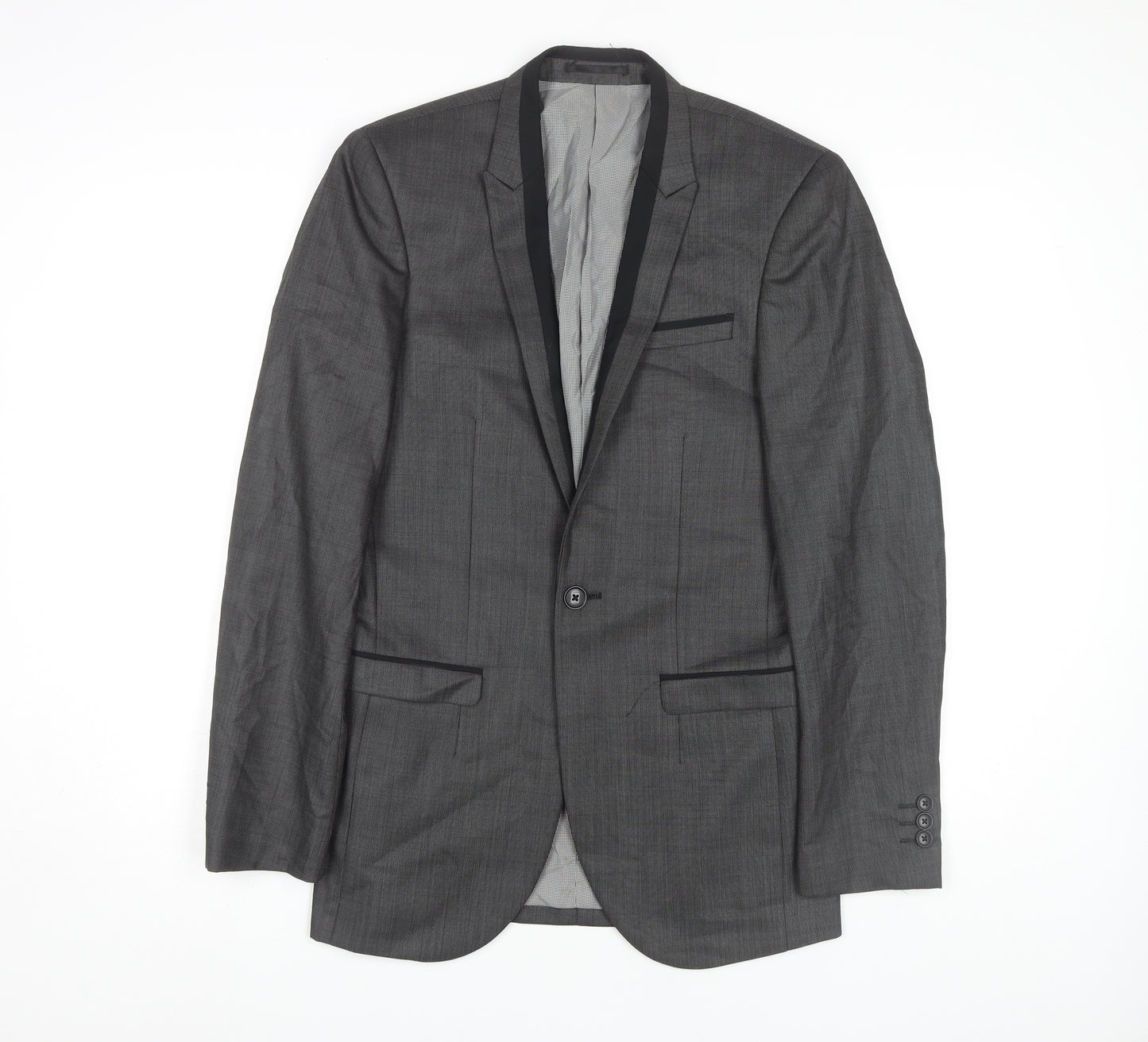 Next Men's Grey Blazer, Size 34, Regular Fit