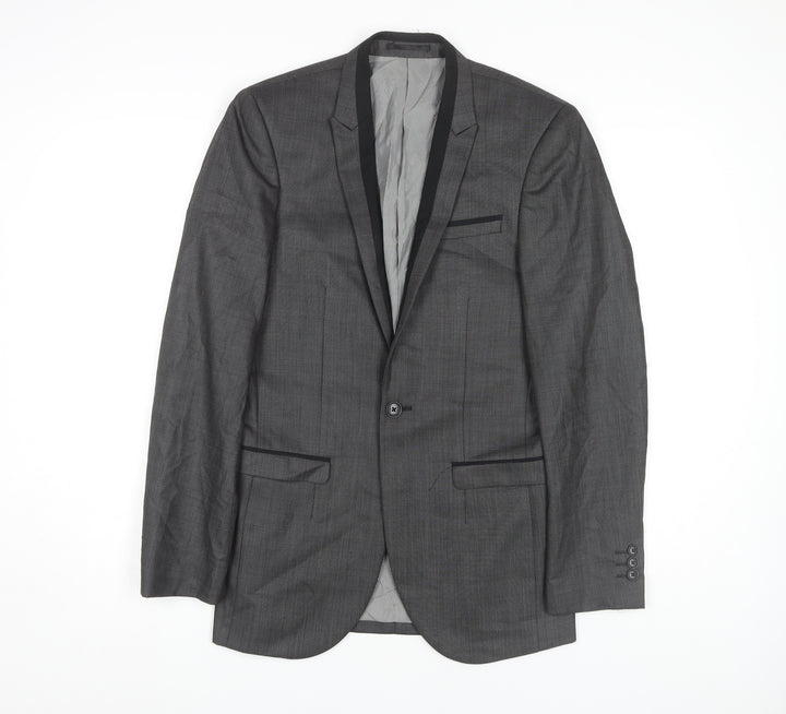 Next Men's Grey Blazer, Size 34, Regular Fit
