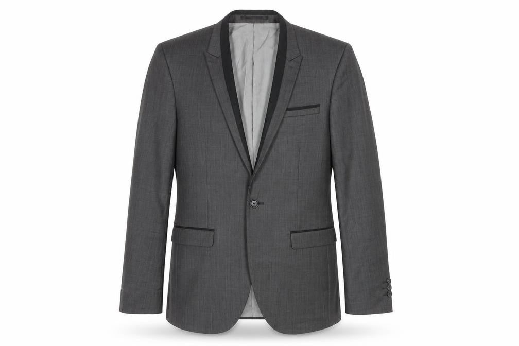 Front view of Next Men's Grey Blazer, size 34, Regular Fit