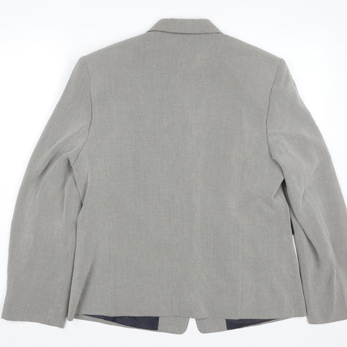MARCONA Women's Grey Blazer, Size 12, Button Closure