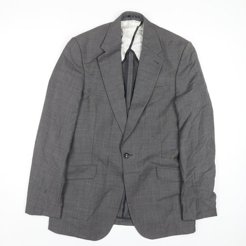 Reiss Men's Grey Check Wool Suit Jacket 38 Chest