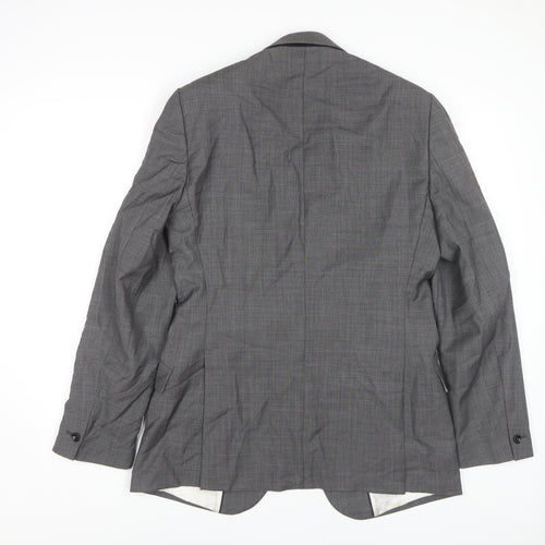 Reiss Men's Grey Check Wool Suit Jacket 38 Chest