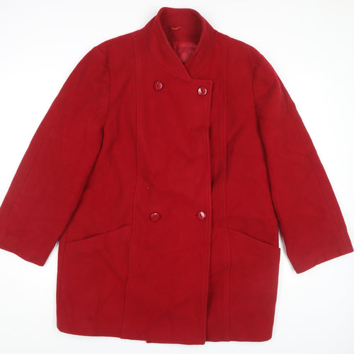 Debenhams Women's Red Wool Coat Size 14