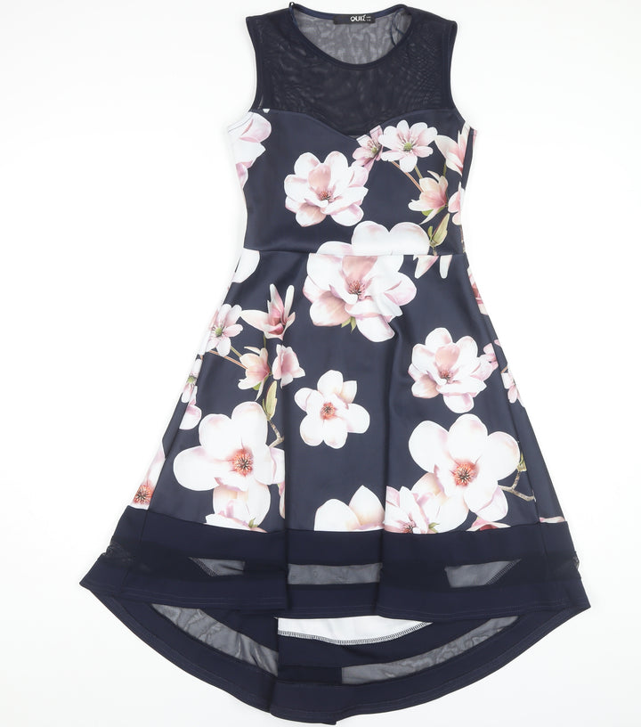 Quiz Women's Multicoloured Floral A-Line Dress, Size 8
