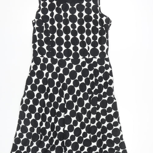 Marks and Spencer Women's Black Polka Dot Dress Size 14
