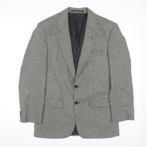 Marks and Spencer Men's Grey Check Blazer, Size 38R