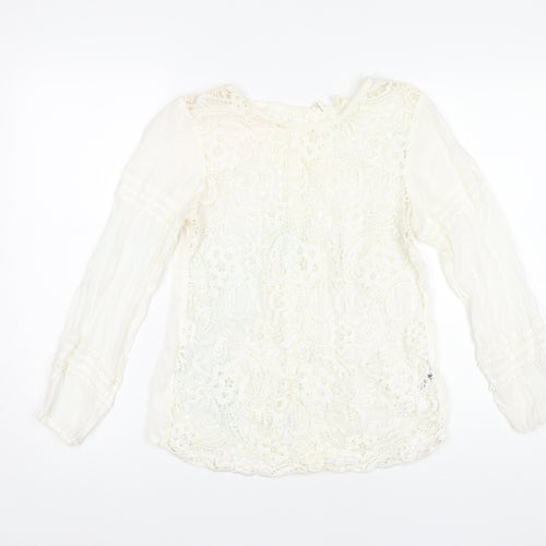 H&M Women Ivory Lace Blouse Size 8