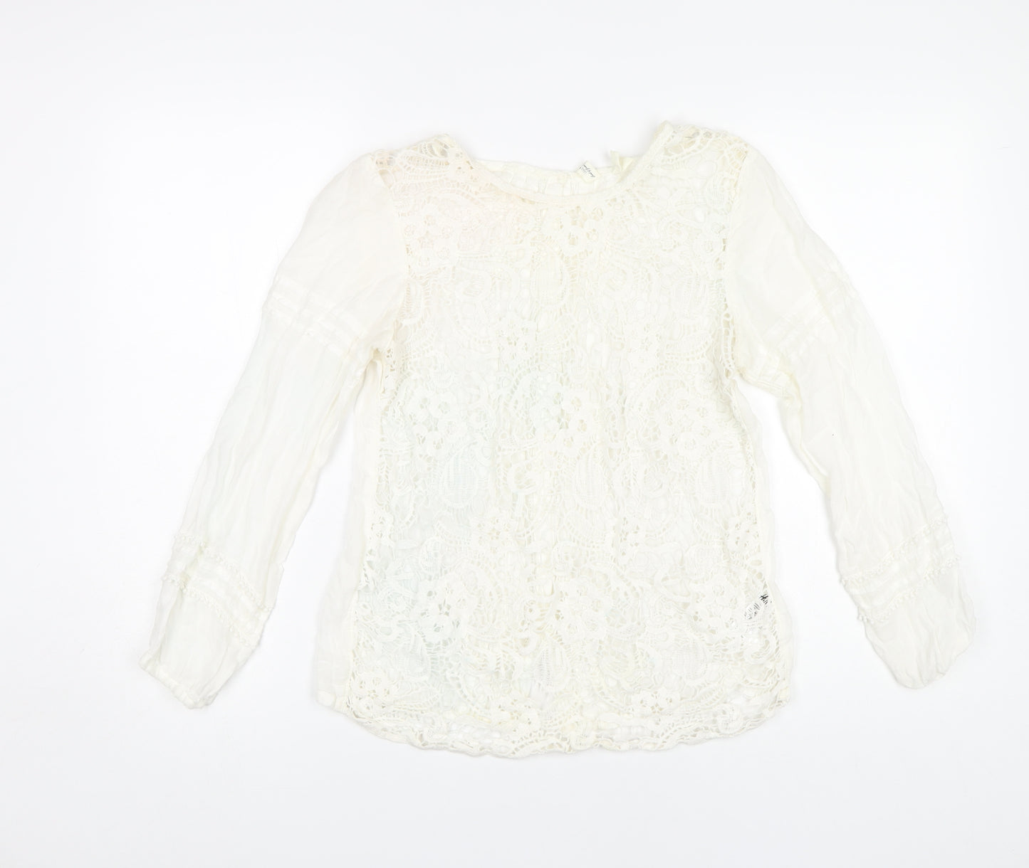 H&M Women Ivory Lace Blouse Size 8