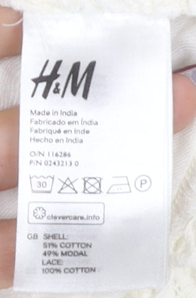 H&M Women Ivory Lace Blouse Size 8