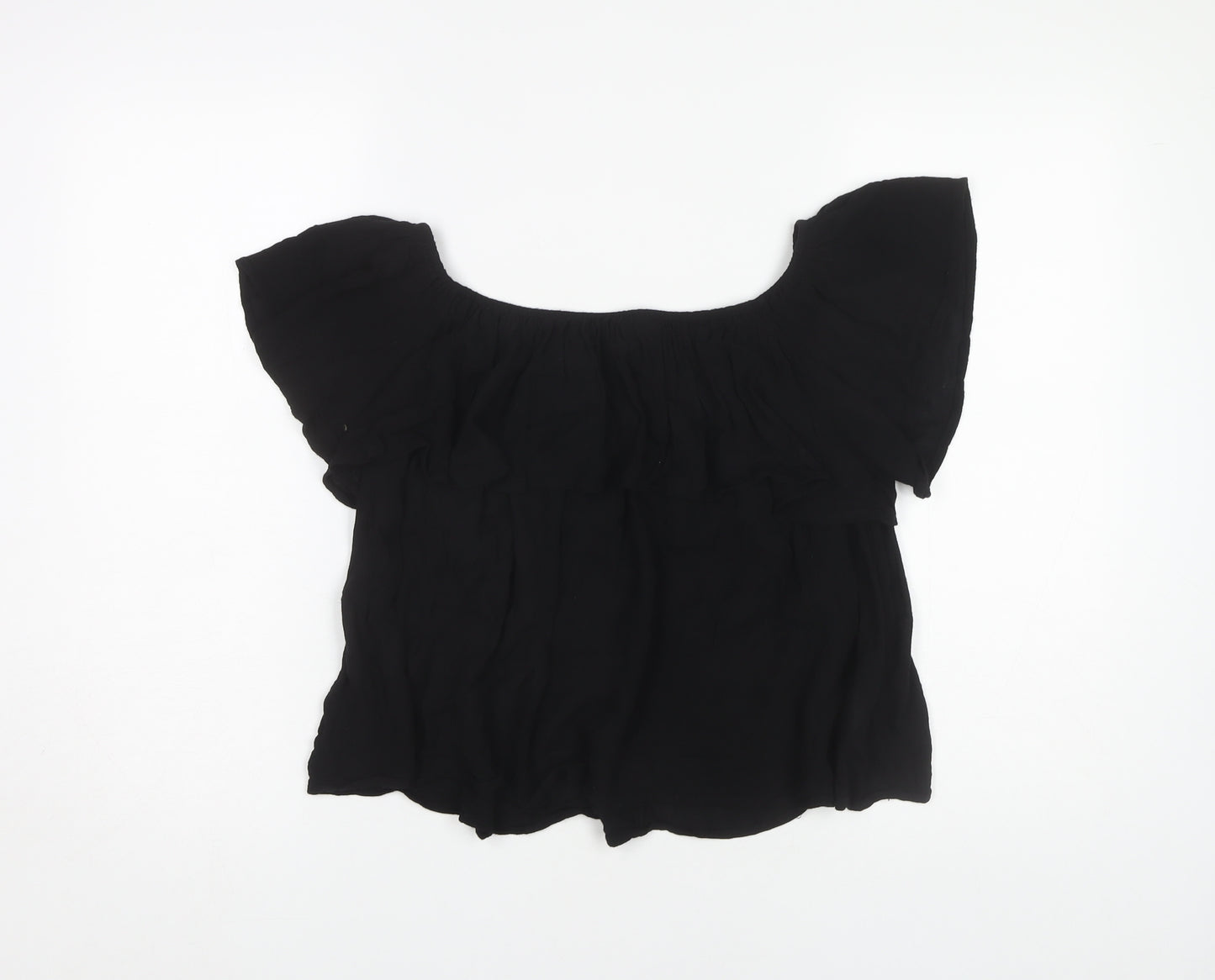 New Look Women's Black Off Shoulder Tunic Blouse Size 14