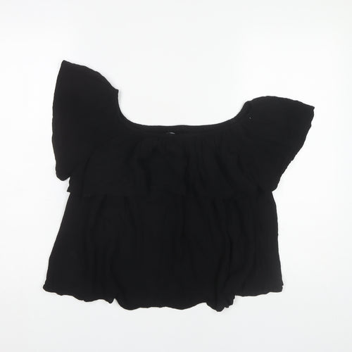 New Look Women's Black Off Shoulder Tunic Blouse Size 14