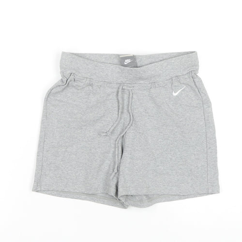 Nike Women's Grey Sweat Shorts Size 6 - Sporty Activewear