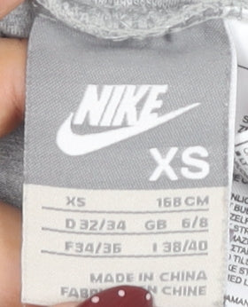 Nike Women's Grey Sweat Shorts Size 6 - Sporty Activewear