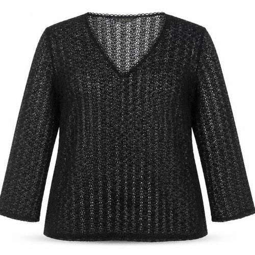 Richards Women’s Black Crochet V-Neck Top UK 12
