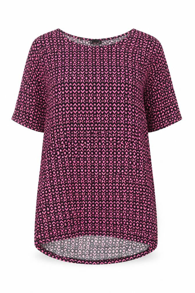 Front view of Next Women's Pink Geometric Top, size 10