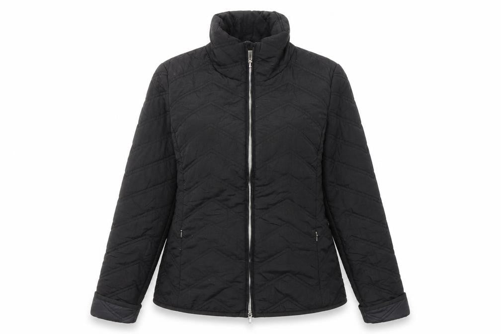 Front view of Geox Women's Black Puffer Jacket, size 6