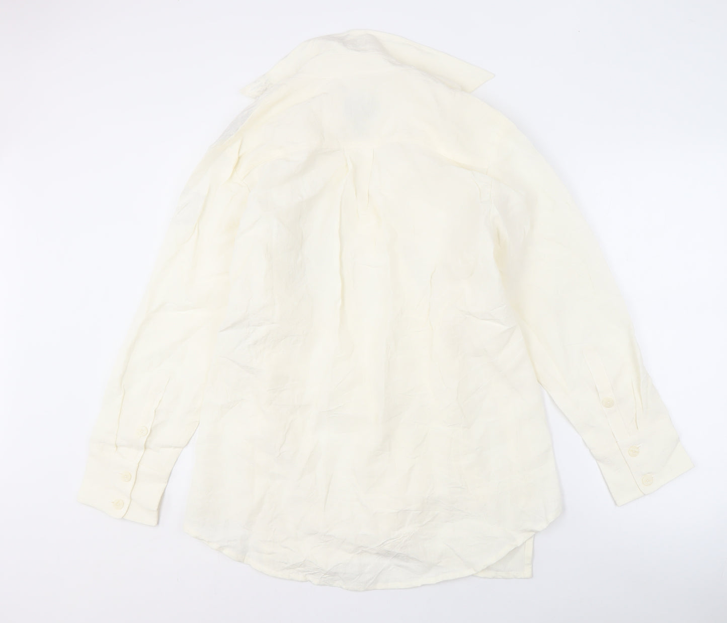 Massimo Dutti Women’s Ivory Wrap Blouse, Size 12
