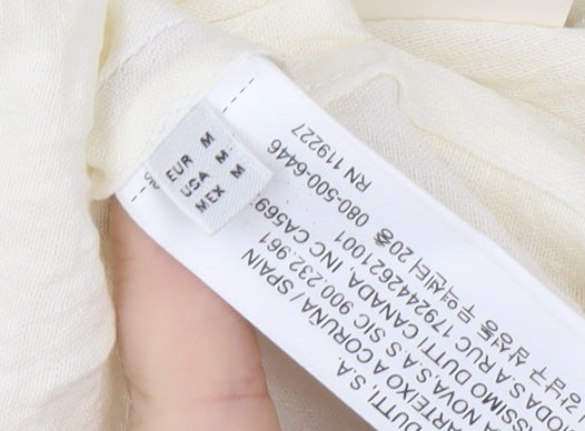 Massimo Dutti Women’s Ivory Wrap Blouse, Size 12