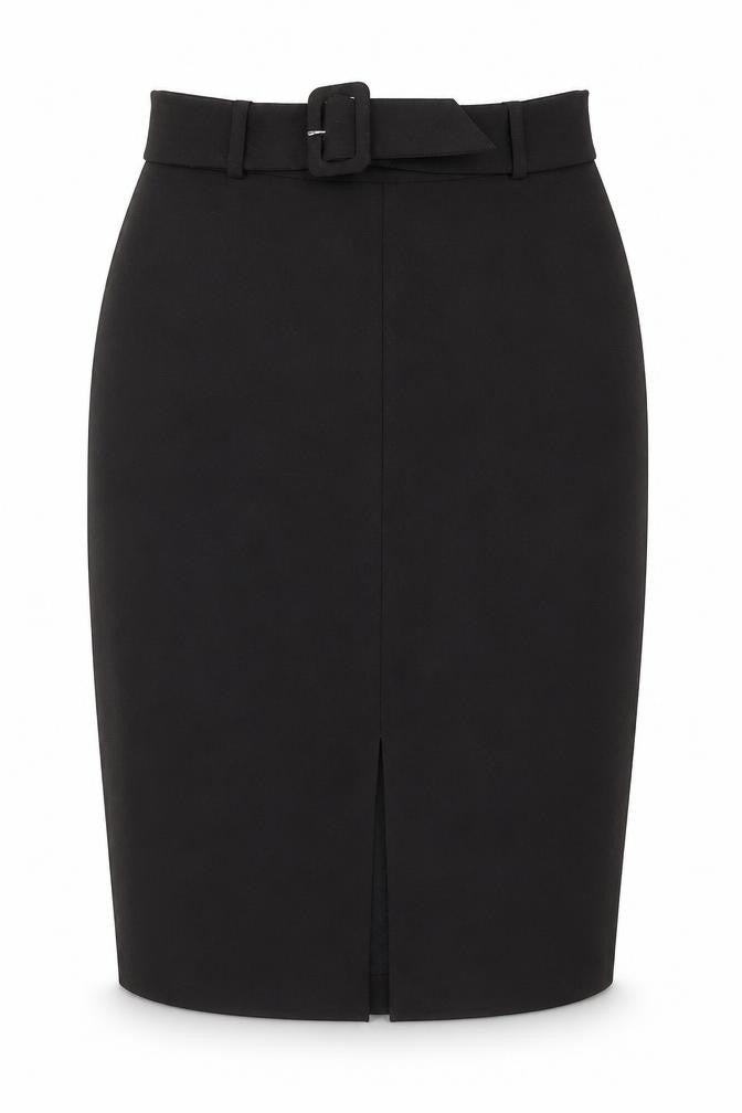 Front view of Hallhuber Women's Black Pencil Skirt, size 10, Formal