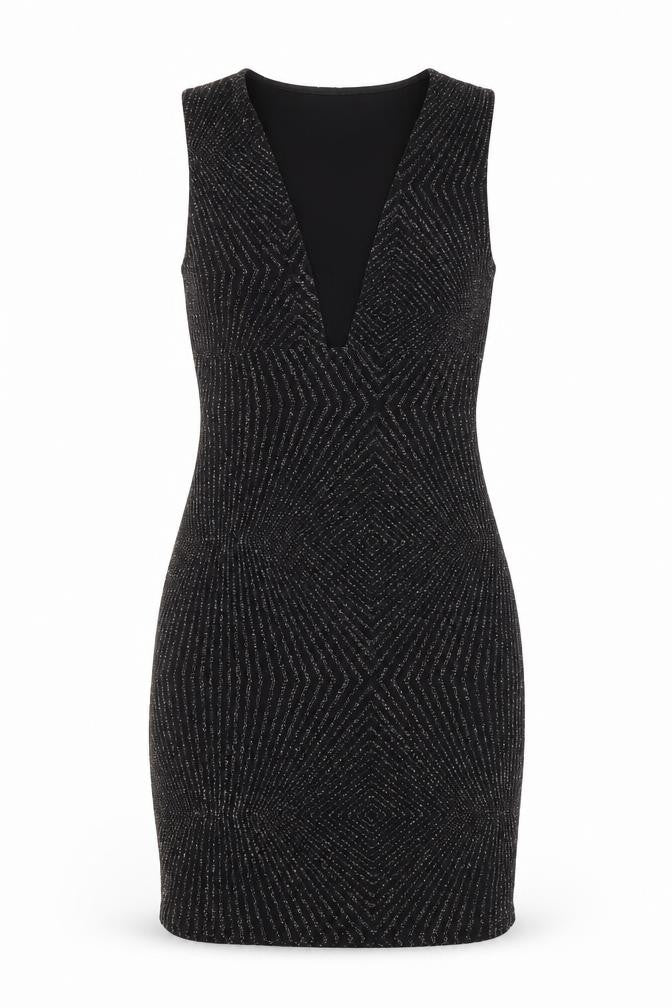Front view of Topshop Women's Black Bodycon Dress, size 10