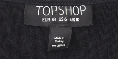 Topshop Women's Black Bodycon Dress Size 10