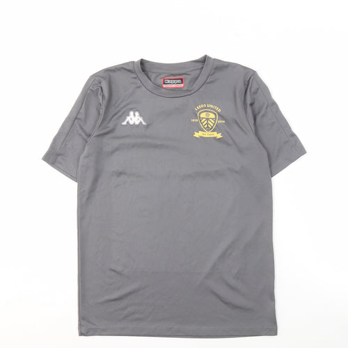 Kappa Boys Grey Football T-Shirt 14 Years Leeds United Logo