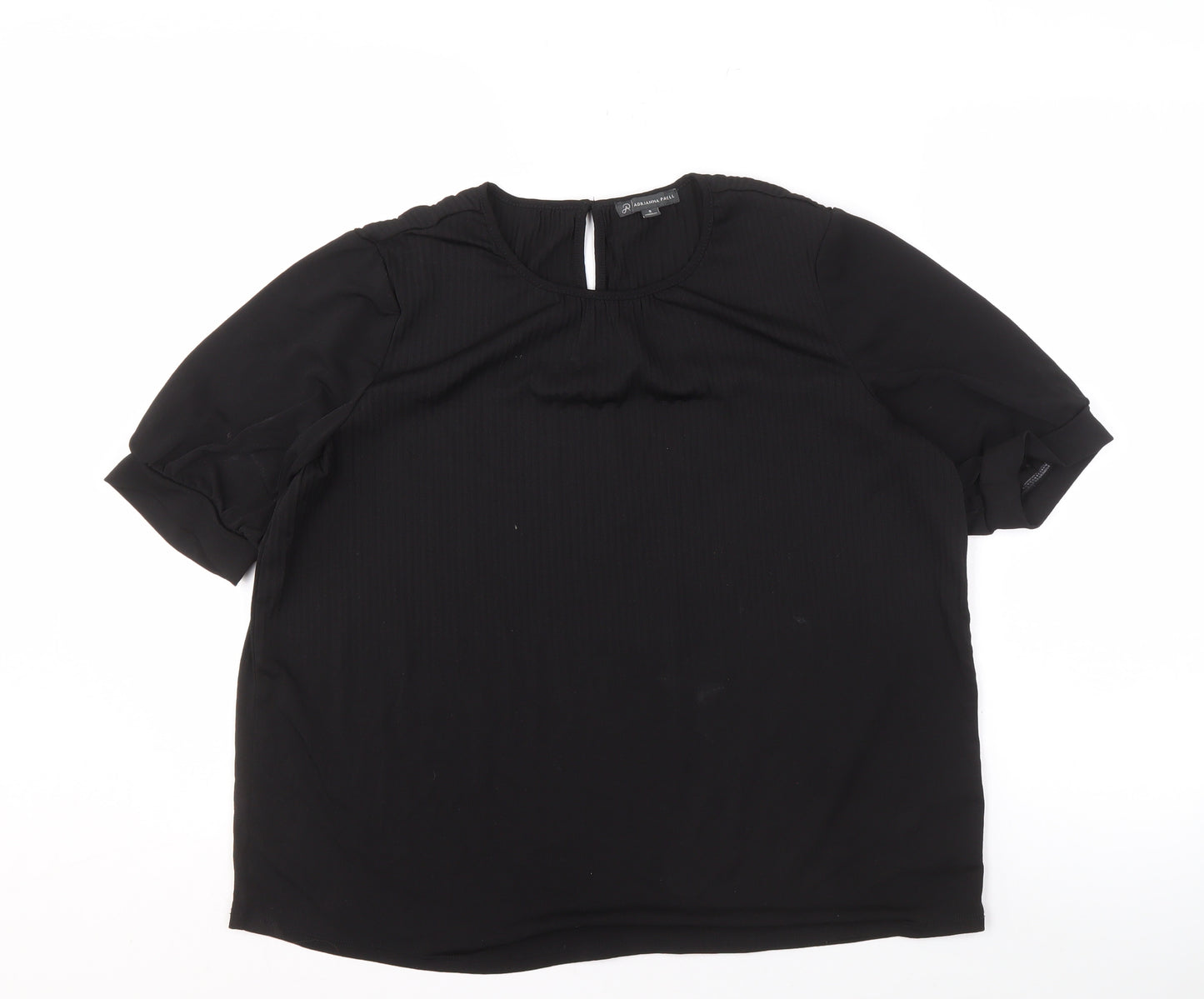 Adrianna Papell Women's Black Top, Size S, Elegant Design