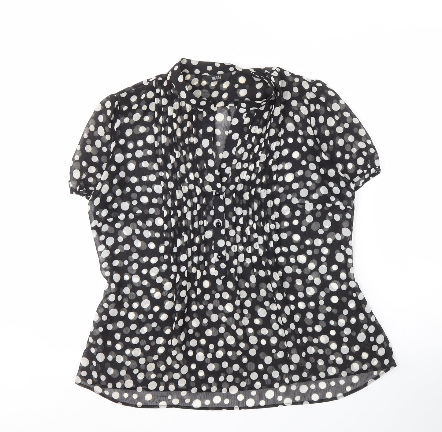 Marks and Spencer Women's Black Polka Dot Blouse